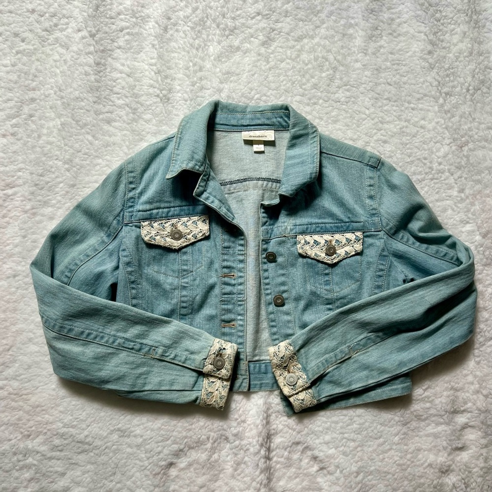 womens cropped denim jacket
